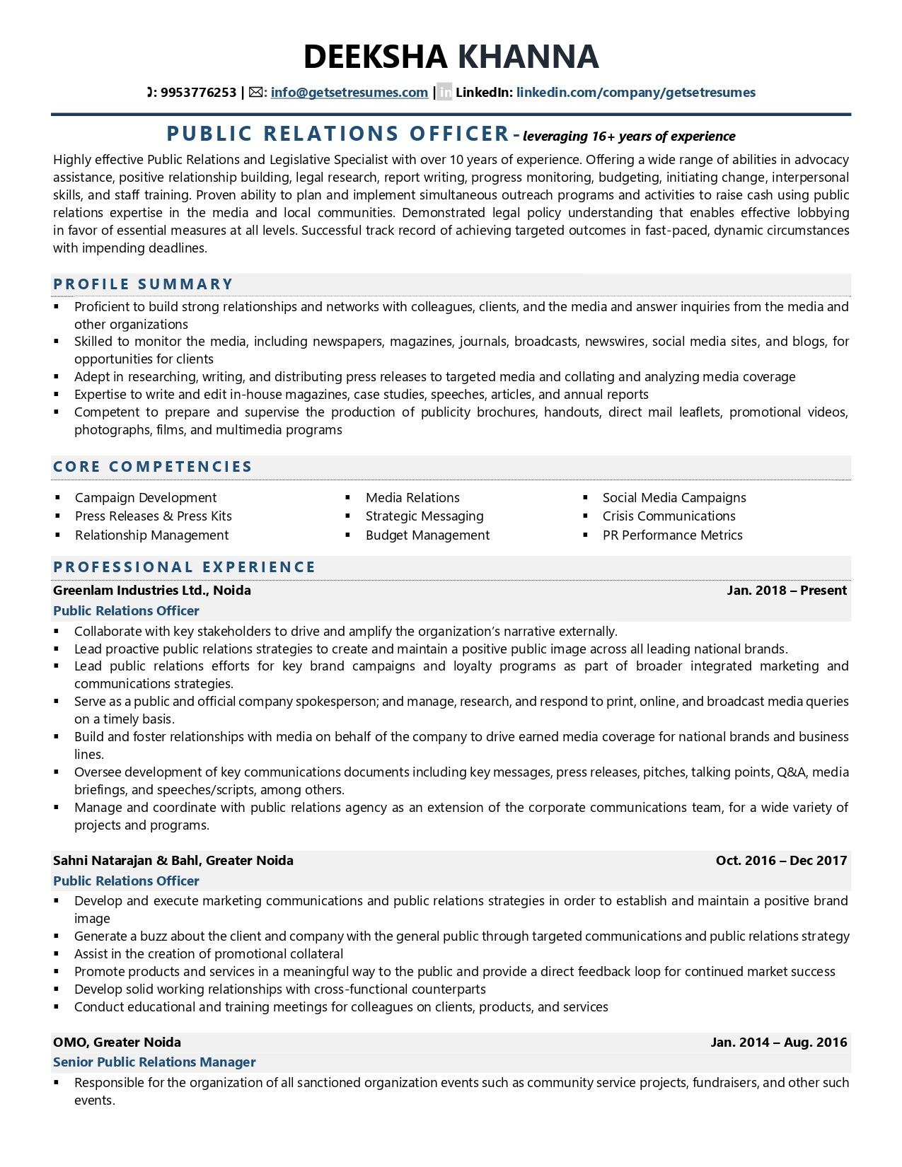 Public Relations Officer Resume Examples Template with Job Winning Tips 