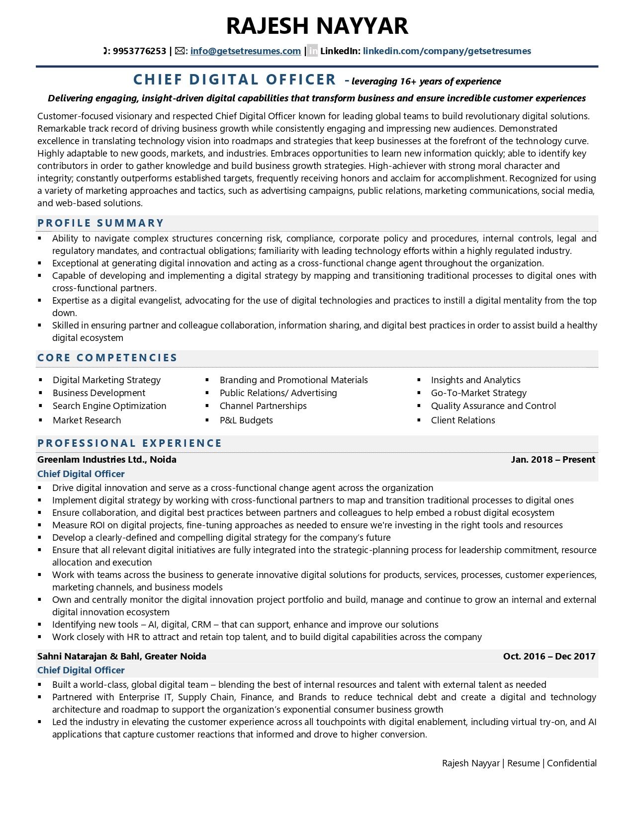 Chief Digital Officer Resume Examples Template with Job Winning Tips 