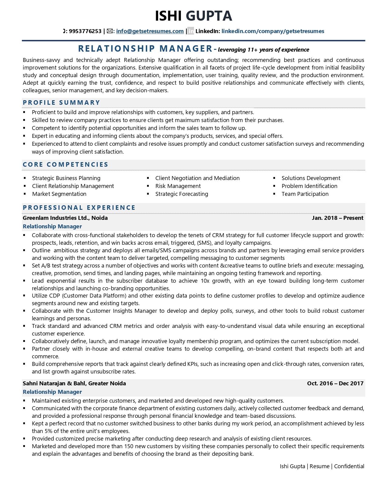 Relationship Manager Resume Examples Template with Job Winning Tips 