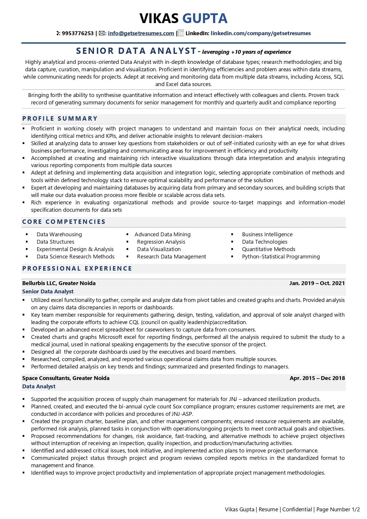 resume objective examples data analyst