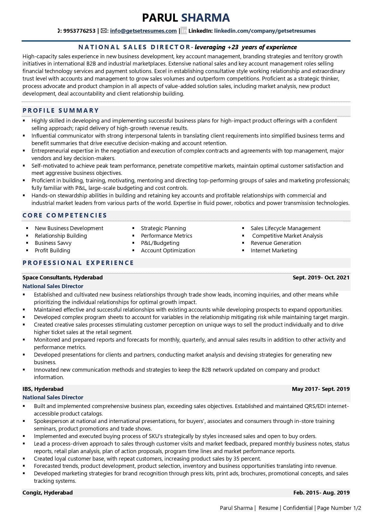 National Sales Director Resume Examples Template with Job Winning Tips 