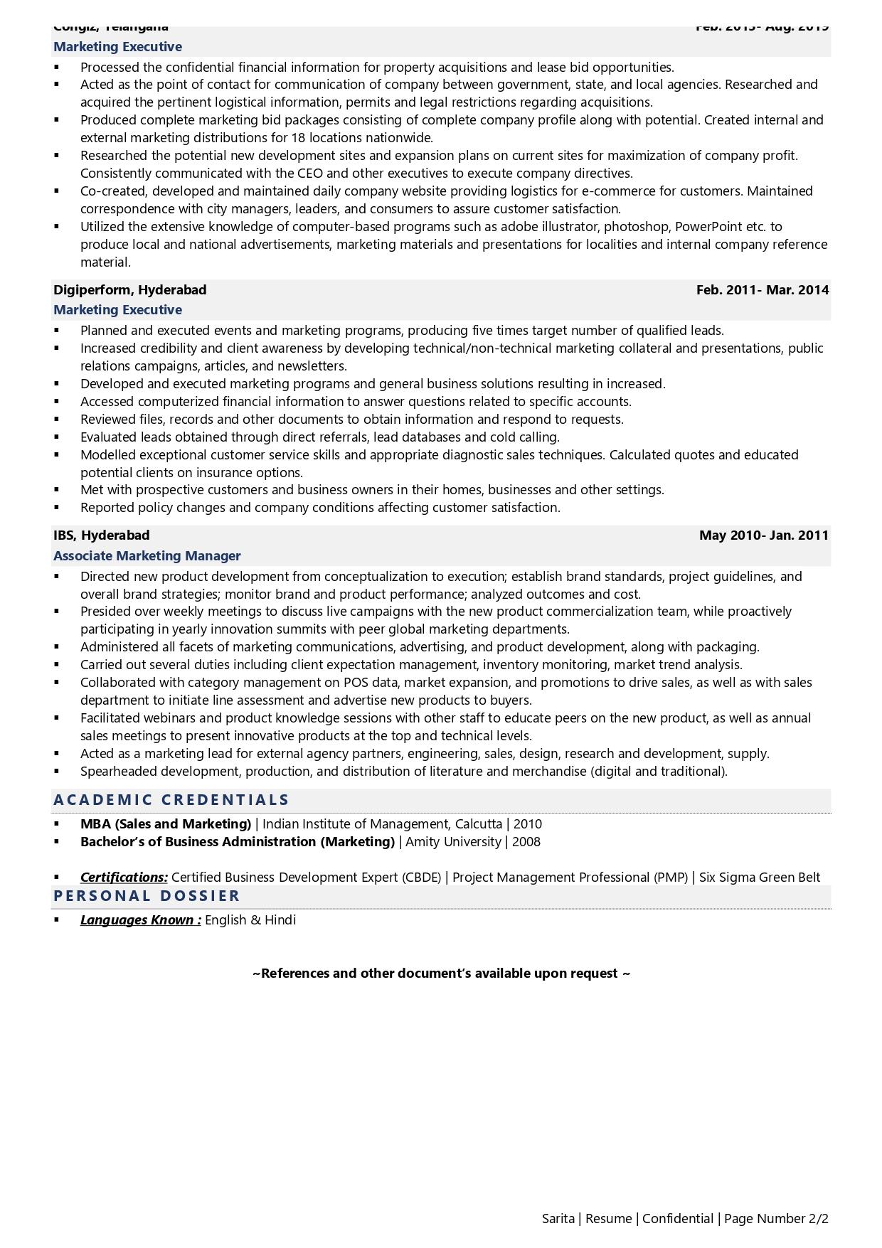 Marketing Executive Telecaller Resume Examples Template with Job 