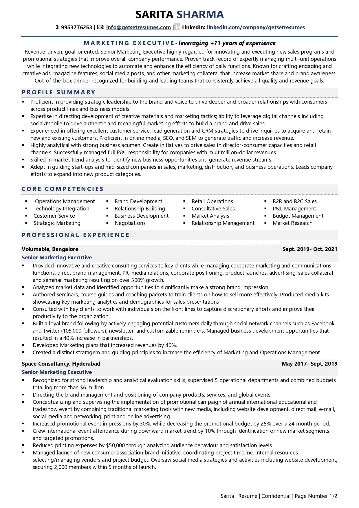 Marketing Executive Telecaller Resume Examples Template with Job 