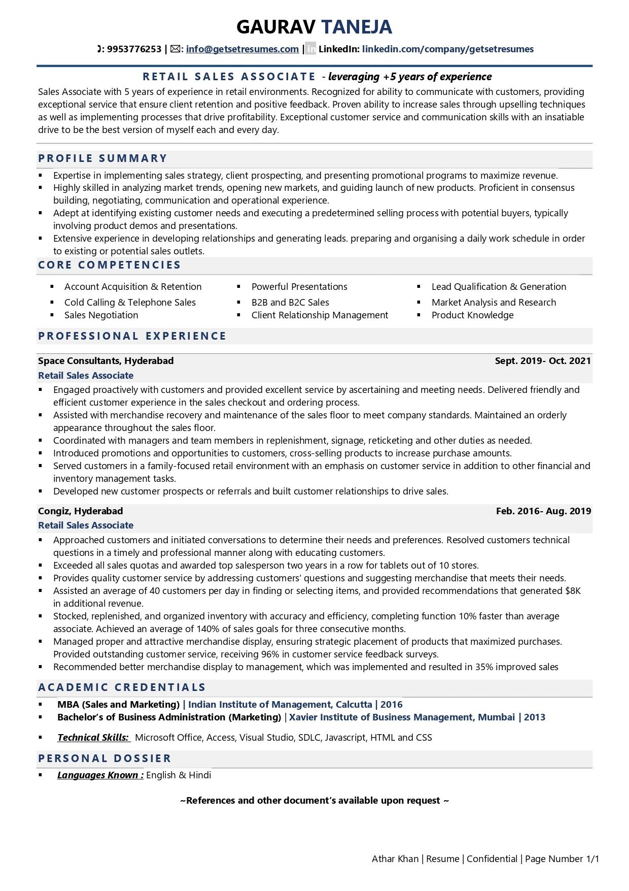  Retail Sales Associate Resume Examples Template with Job Winning Tips 