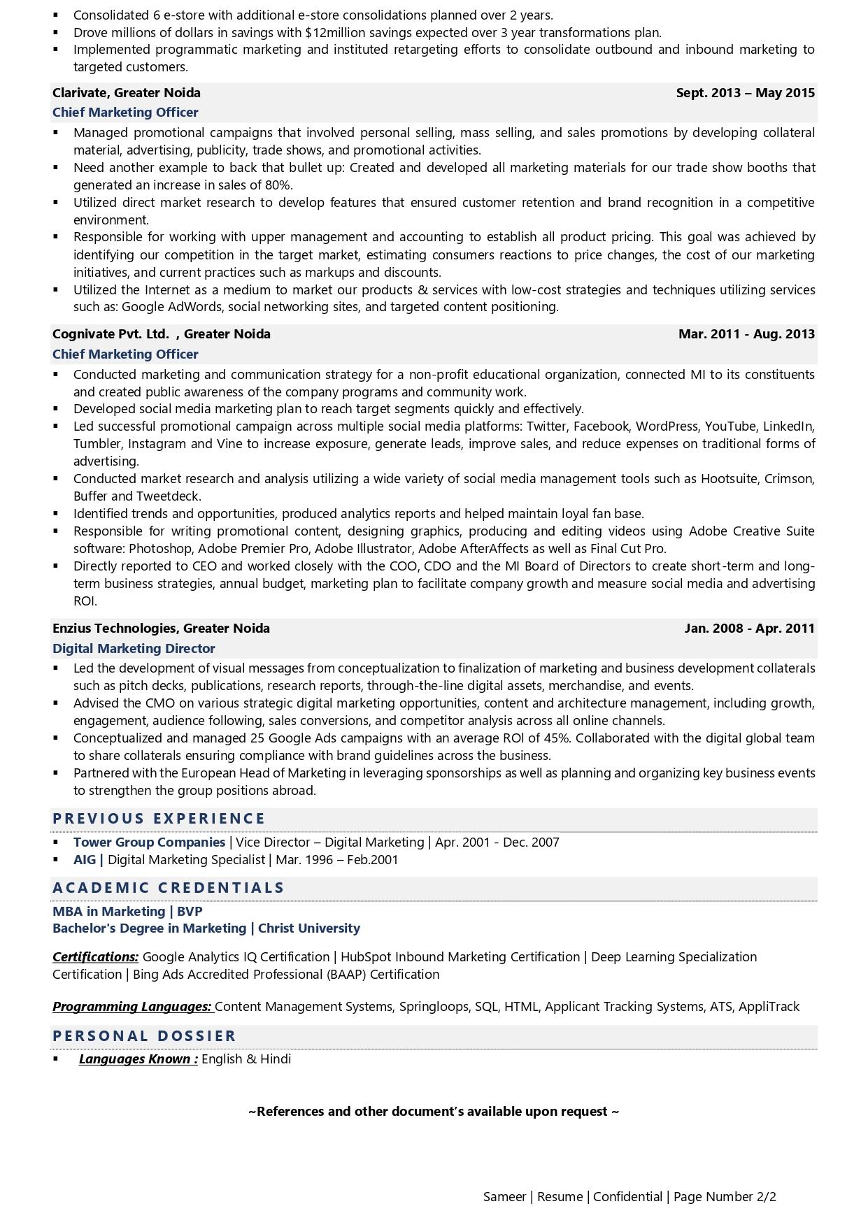 Chief Marketing Officer Resume Examples Template with Job Winning Tips 