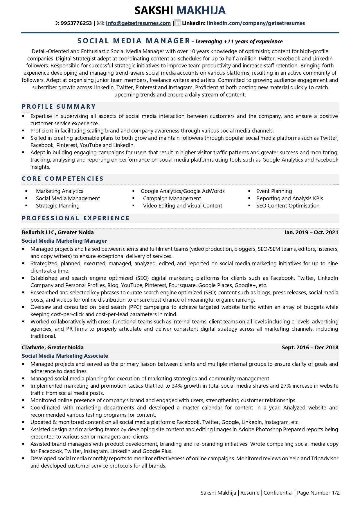 Social Media Manager Resume Examples Template with Job Winning Tips 