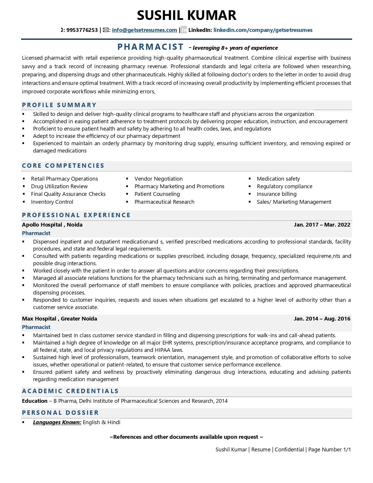 Pharmacist Resume Examples Template with Job Winning Tips 