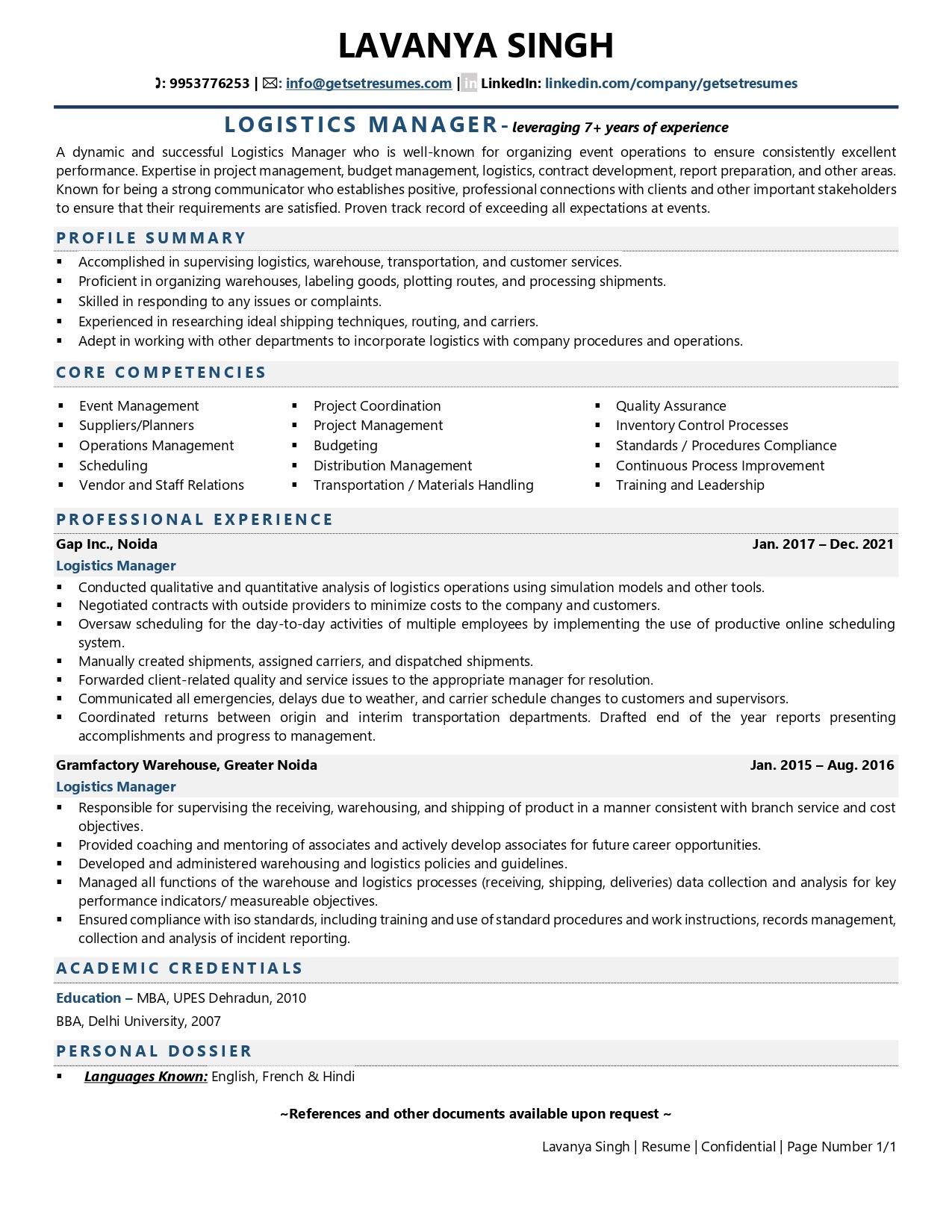 Logistics Manager Resume Examples Template with Job Winning Tips 