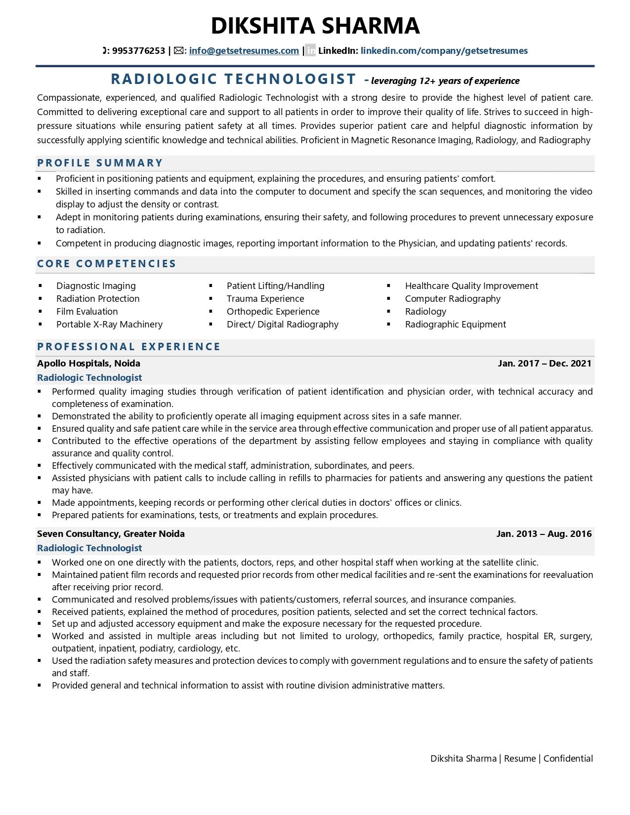 Radiologic Technologist Resume Examples Template with Job Winning Tips 