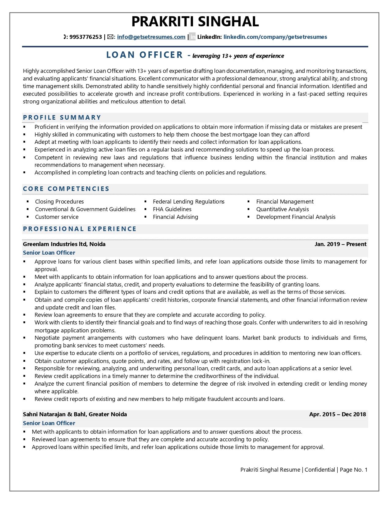 Loan Officer Resume Examples Template with Job Winning Tips 