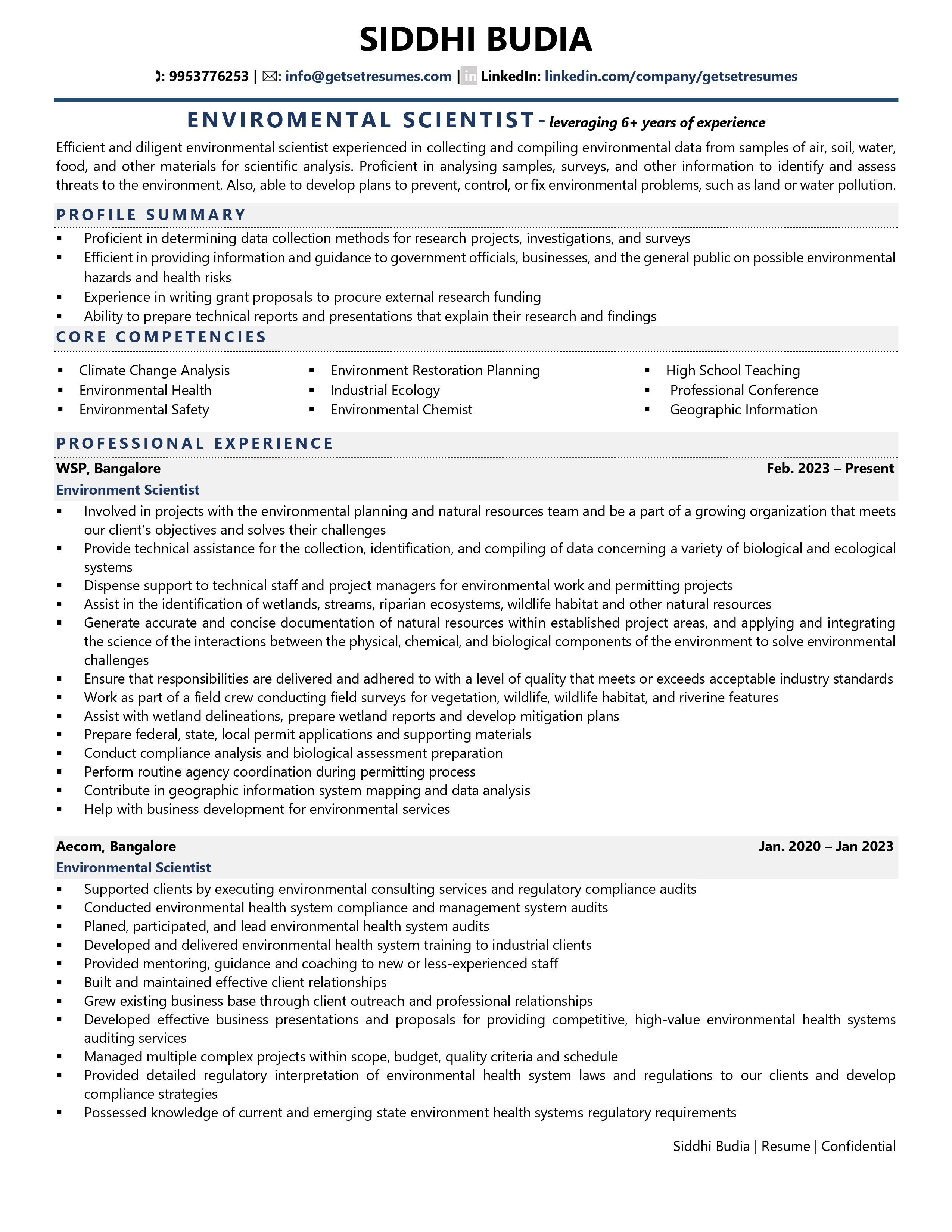resume writing services for science