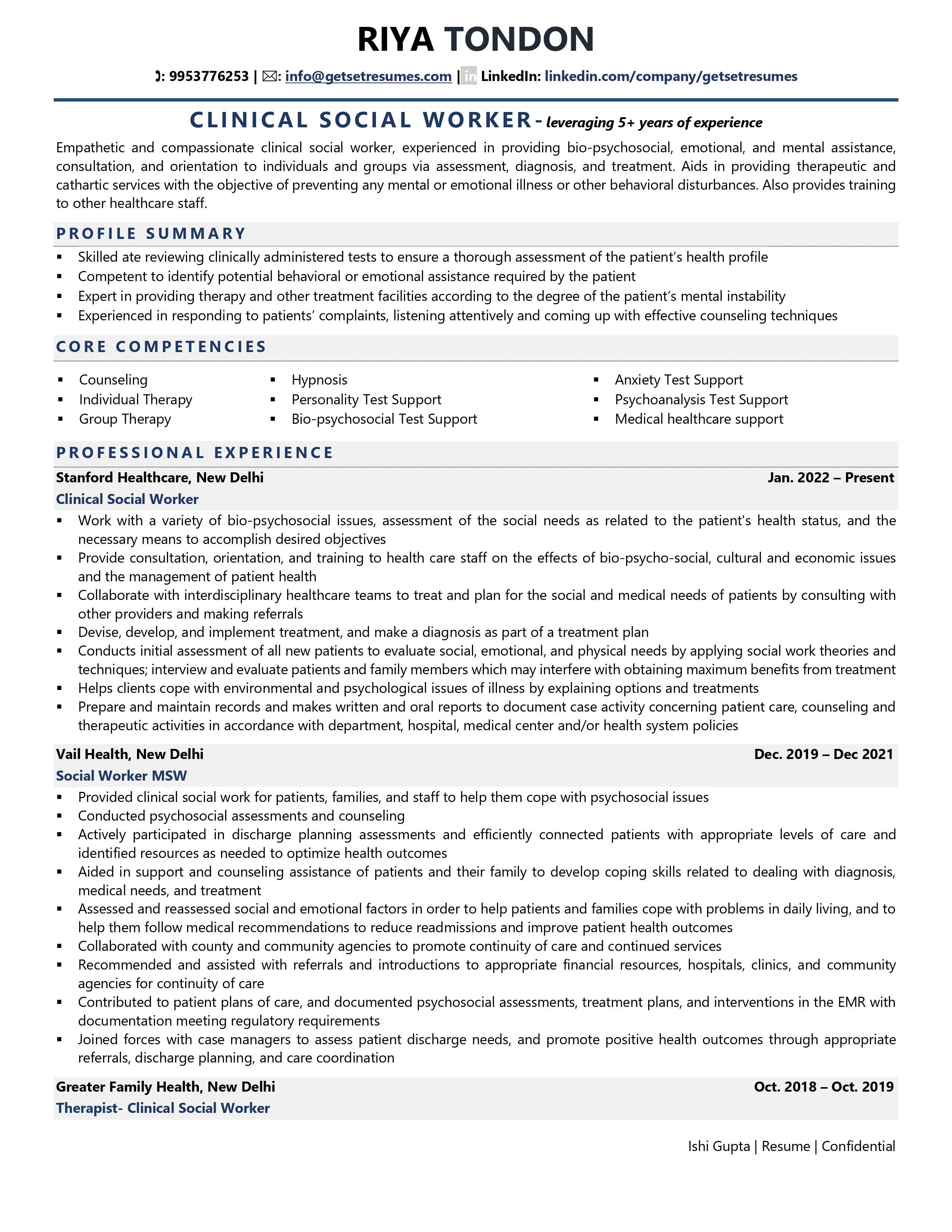 Clinical Social Worker Resume Examples Template with Job Winning Tips 