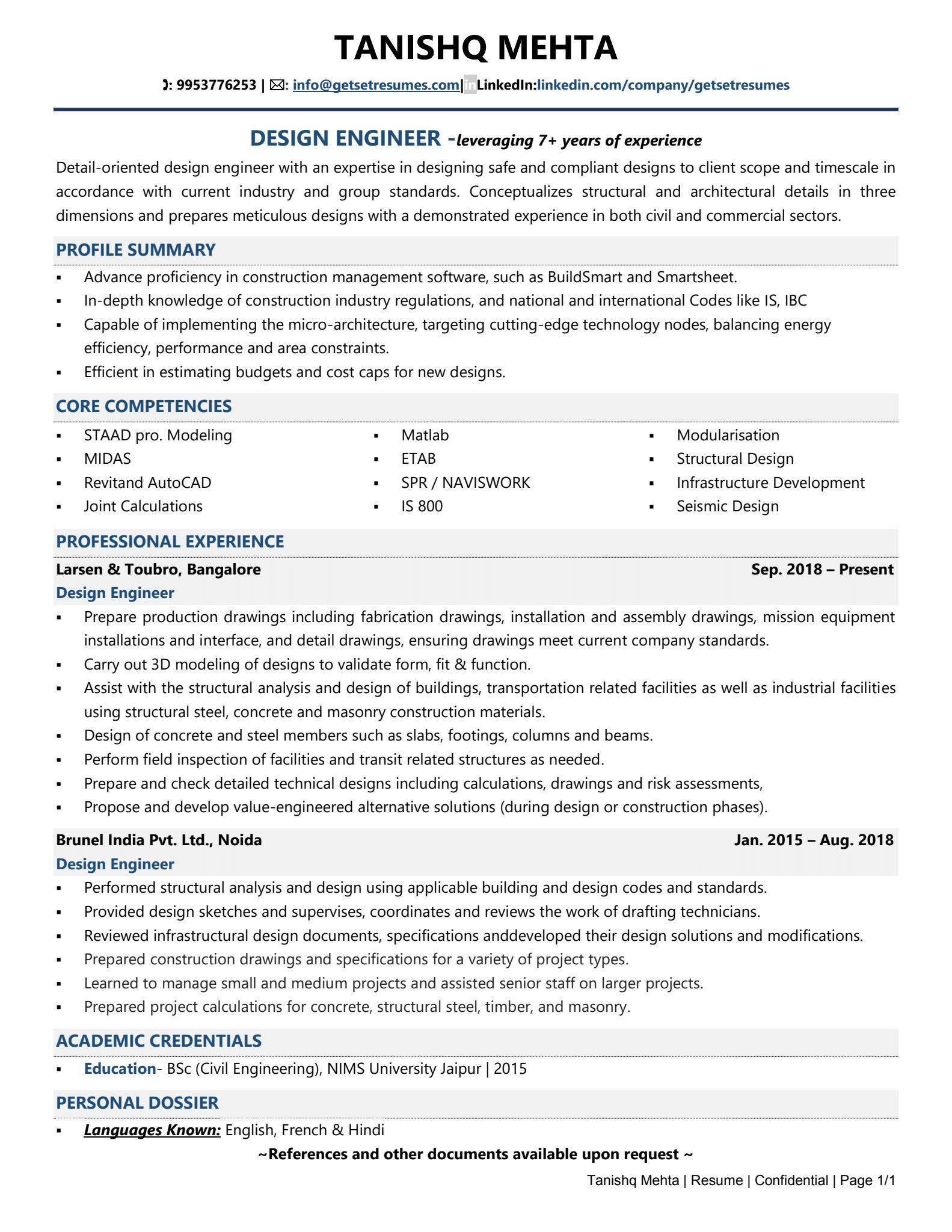 Design Engineer Resume Examples Template with Job Winning Tips 