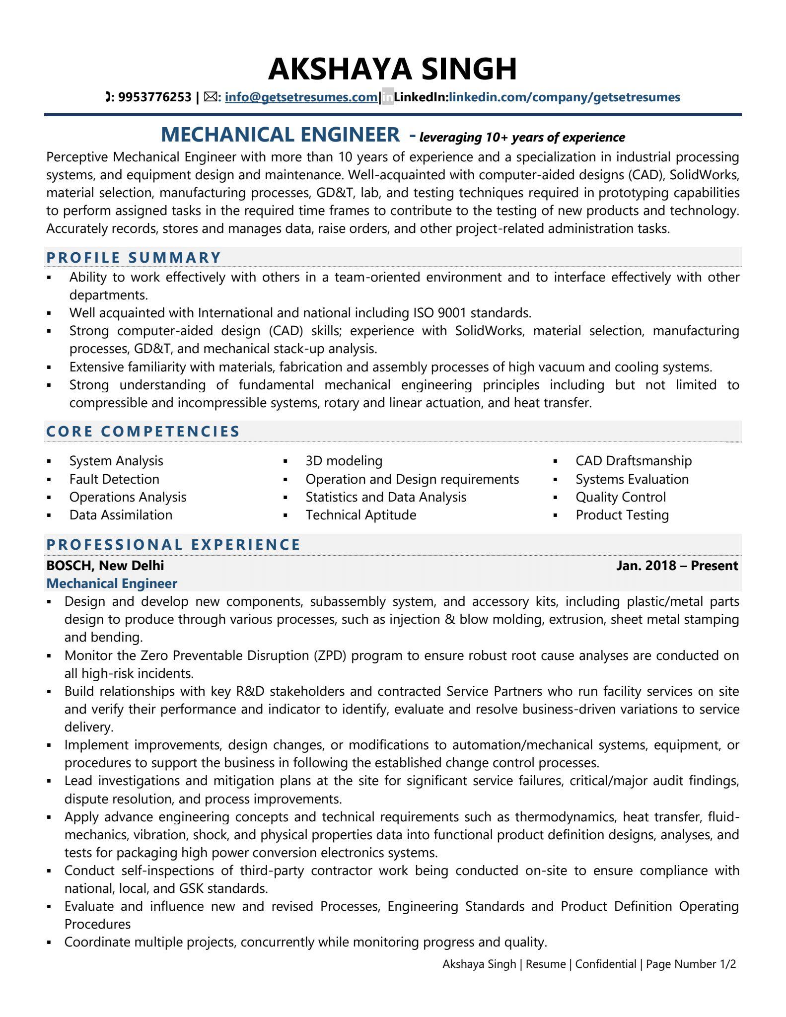 Mechanical Engineer Resume Examples Template with Job Winning Tips 