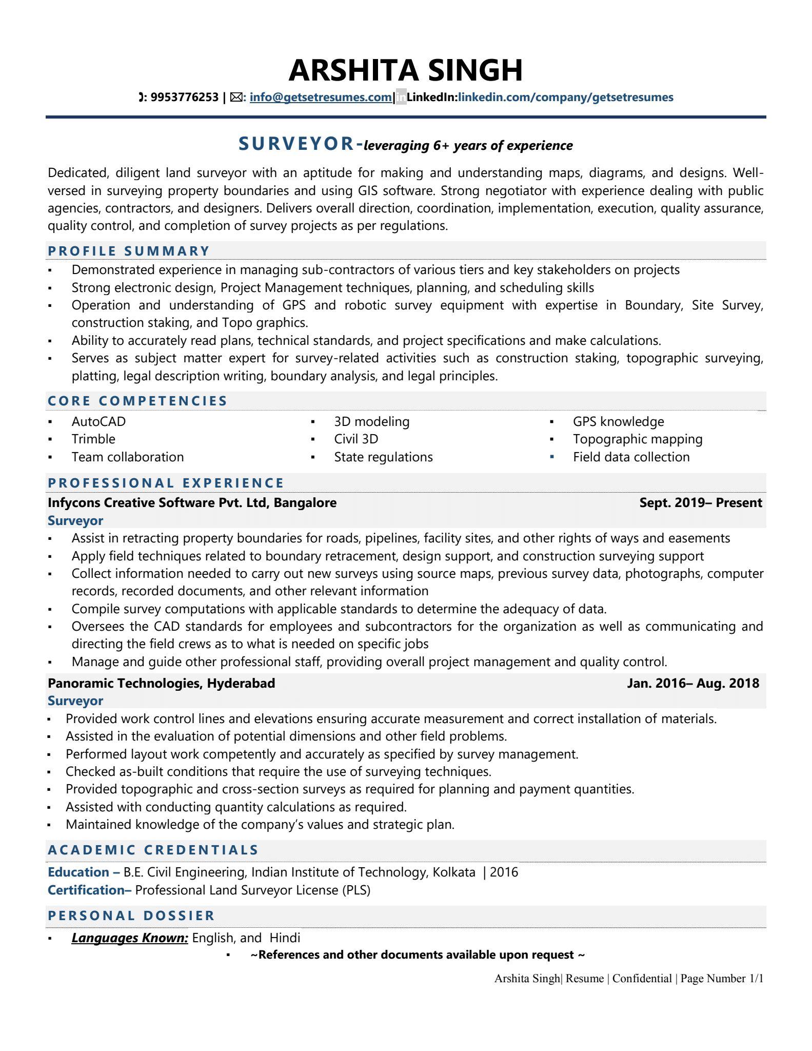 Surveyor Resume Examples Template with Job Winning Tips 