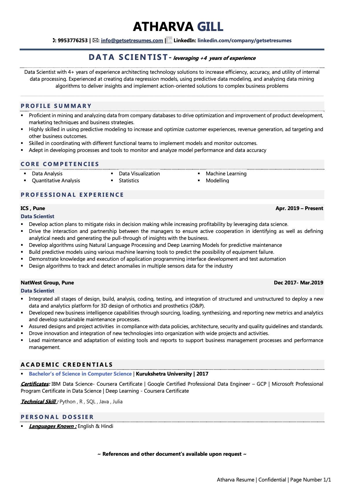 Data Scientist Resume Examples Template with Job Winning Tips 