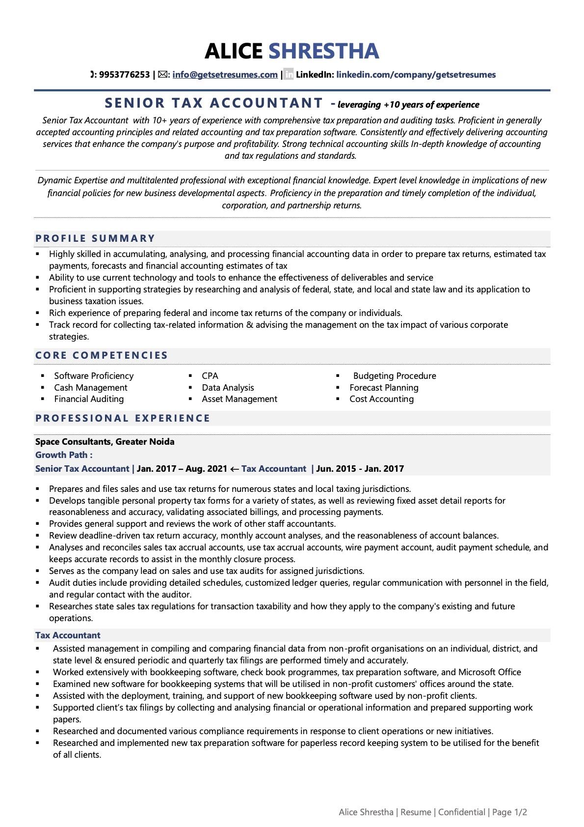 Tax Accountant Resume Examples Template with Job Winning Tips 